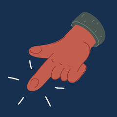 Cartoon vector illustration of finger point to