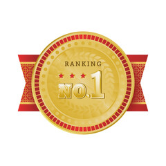 リッチな no.1 ランキングメダル _( ベクター ゴールド 単品 