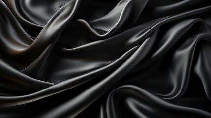 Obraz premium black silk satin fabric abstract background