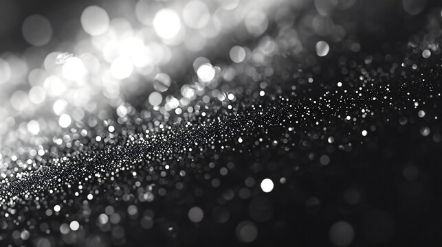 glitter vintage lights background. gold and black. silver, black and white and New Year holidays concept.