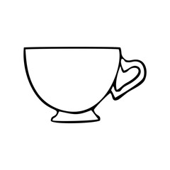 cup with heart shaped handle