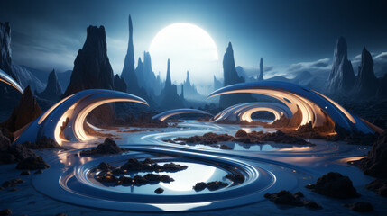 Captivating Cityscapes: Exploring Urban Skylines, Architectural Delights, and Tranquil Waters, generative AI