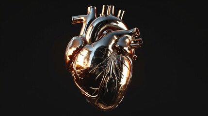 3d rendered illustration of a metallic heart