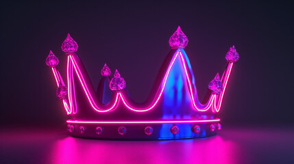 3d rendered illustration of a neon style crown