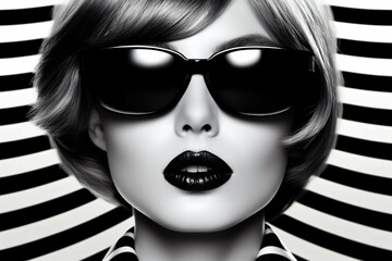 Fotografía de retrato de mujer rubia con gafas © artDefinity