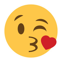 Blowing a kiss face emoji icon