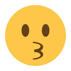 Kissing face emoji icon