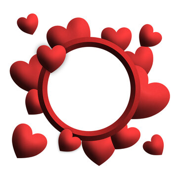 heart frame with hearts