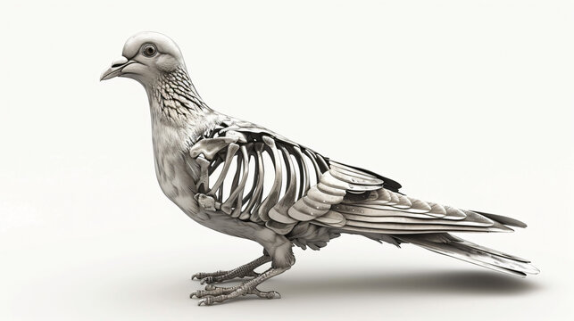 3d rendered illustration of a pigeons anatomy