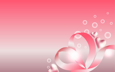 Luxury Valentine Background with Ribbon Heart