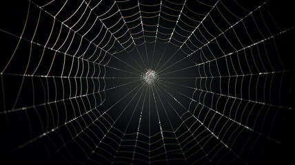 White Spider Web on an all-black