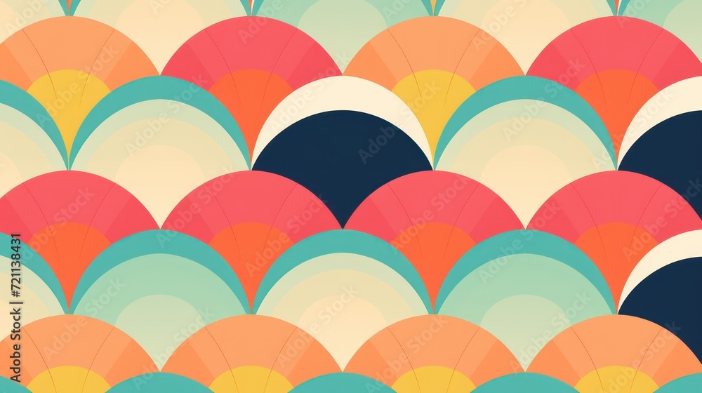 Poster a seamless pattern of colorful umbrellas background