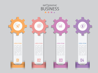 Infographic Business design template with icons, elements and 5 options or steps. for presentations, diagram, office, marketing