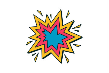 Modal Particle Retro Sticker Design
