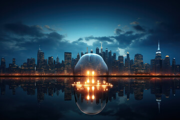 Illuminated by innovation, the banking horizon takes on a dynamic glow, symbolizing the creative...