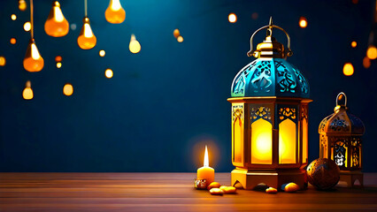Ramadan Kareem and Eid festival lantern Islamic background