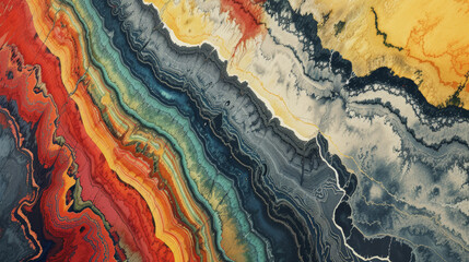 Earth's Palette: A Geological Gradient Unveiling Nature's Colors. Generative AI