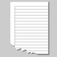 Torn blank notebook paper 
