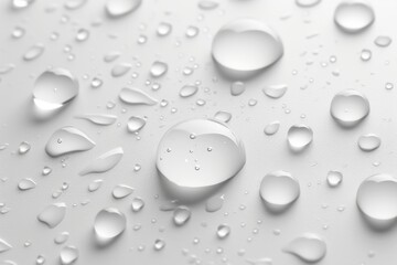 inverted reflection of rain drops on white, wallpaper, rounded forms, hyper-realistic details, light gray