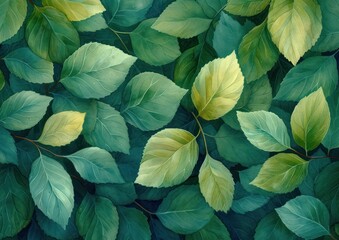 leafbased  flat compositions, highly detailed foliage