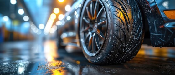  car wheel and Tyre, close up view