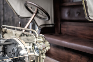 details of an old vintage car