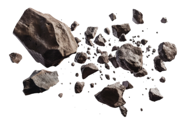 Asteroid Belt, transparent background, isolated image, generative AI