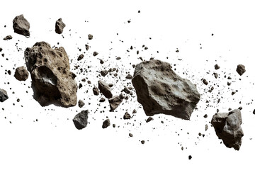 Asteroid Belt, transparent background, isolated image, generative AI - obrazy, fototapety, plakaty