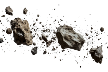 Asteroid Belt, transparent background, isolated image, generative AI