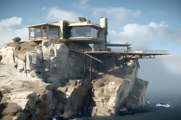 Cliffside House Building with Panoramic Cliff Views
