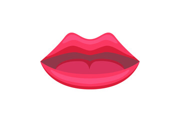 Red Lips Retro Flat Sticker Design