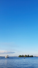 Fototapeta premium lonna and suomelinna island next to helsinki in summer time with blue clear sky