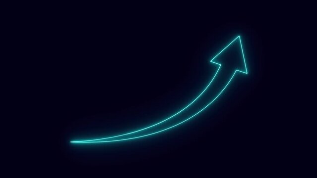 arrow rising transparent channel arrow animation, Arrow graph in 4k. Finance bar chart with transparent green screen. Increase progress. Economy and business increase chart 