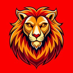 Fototapeta premium Logo illustration of a lion. Lion luxury logo icon template. Elegant lion logo design illustration.