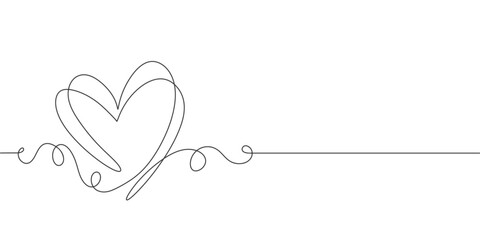 Teo heart line art style vector illustration