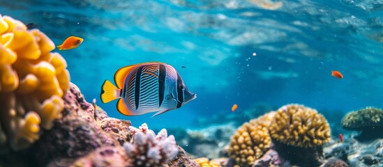 Fototapeta na wymiar Diving into the Beauty of Sharm El Sheikh: Discover the Mesmerizing Underwater World of Diving in Sharm El Sheikh