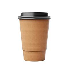 Takeaway paper coffee cup, top view with on white background.