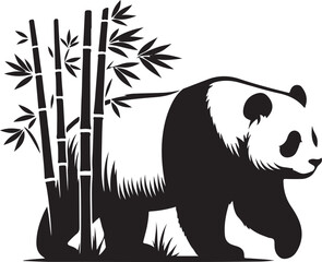vector illustration panda on bamboo © Chayon Sarker