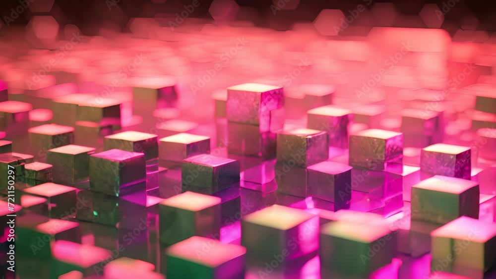 Poster Abstract background with structure of cubes. Colorful cubes texture for technology backdrop
