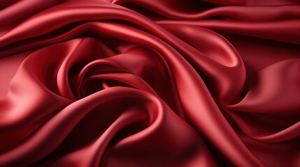 Obraz premium a red silky satin fabric weave textile texture wallpaper background. soft and smooth