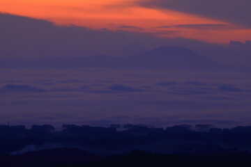 岩手県奥州市　夜明けの風景