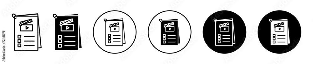 Poster scenario vector icon set collection. scenario outline flat icon.