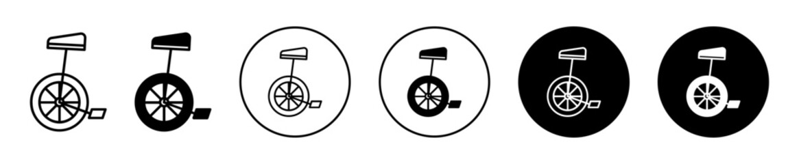 Unicycle vector icon set collection. Unicycle Outline flat Icon. © Krupal