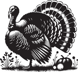 Turkey silhouette of vector illustration 