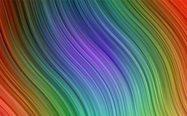 Dark Multicolor, Rainbow vector backdrop with bent lines. A vague circumflex abstract illustration with gradient. Pattern for your business design.