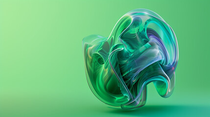 Abstract 3d shape against green background