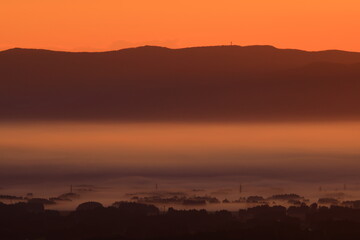 岩手県奥州市　夜明けの風景