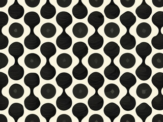 Seamless Black and White Metallic Circle Grid Pattern with Holes on a Textured Steel Surface