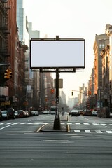 An empty billboard on a city street, an empty billboard with a place to copy text or content, a place for your advertisement