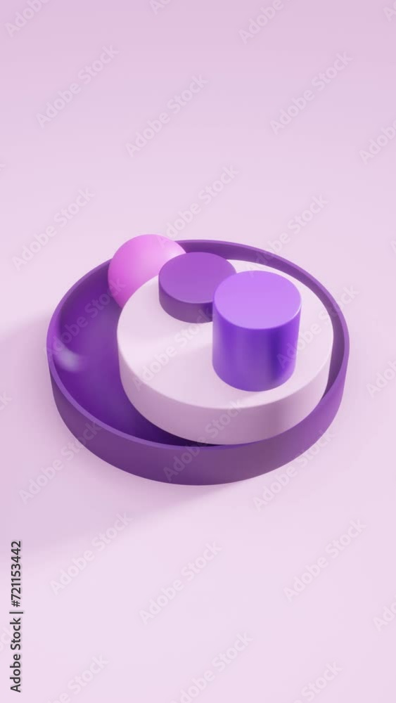 Aufkleber geometric vertical symphony: mesmerizing motion graphic in dynamic animation